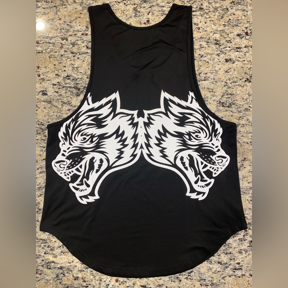 “IYKYK” dry wolf drop cut tank